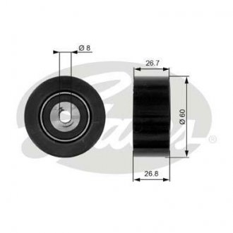Паразитний / ведучий ролик, поліклиновий ремень Gates T38280 (фото 1)