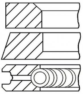 Кольца, VW, 1.6 - 2.0 - 2.4 TD, (+0.50 mm.) GOETZE 08-109807-00 (фото 1)