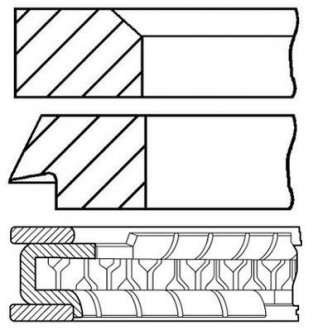 Кільця поршневі PSA 72.5 (1.5/2/3) TU1/TU1M 87- GOETZE 08-154307-00 (фото 1)