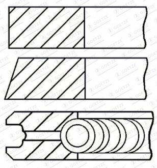 Кільця поршневі,комплект GOETZE 08-252500-00 (фото 1)