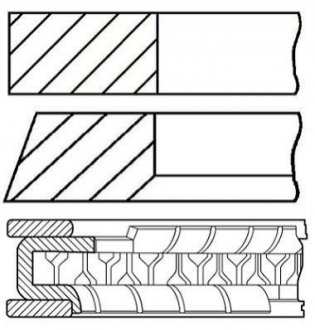 Комплект кілець на поршень GOETZE 08-450007-10 (фото 1)