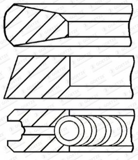Кільця поршневі,комплект GOETZE 08-741800-00 (фото 1)