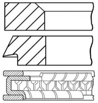 Кольца поршня (1,5 x 1,75 x 3,0) GOETZE 08-784100-00 (фото 1)