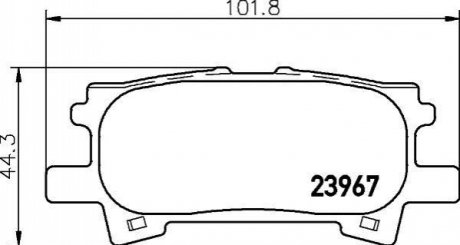 Гальмівні колодки зад. Lexus RX 03-08 (sumitomo) HELLA 8DB355010-621 (фото 1)