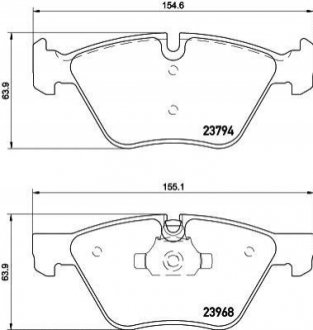 Колодки гальмівні передние BMW 3(E90)/1(E81) 04-13 (ATE) (154,8x63,6x20) HELLA 8DB355011-321 (фото 1)