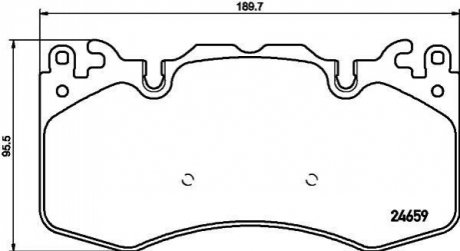 Гальмівні колодки перед. Range Rover 09- (brembo) HELLA 8DB355016-151 (фото 1)