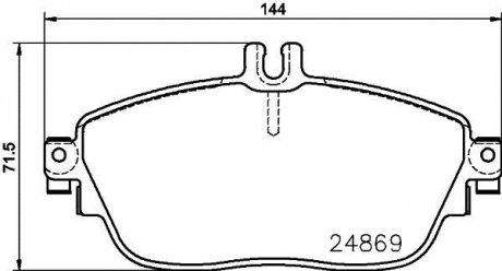 Гальмівні колодки дискові T2149 HELLA 8DB355019721 (фото 1)