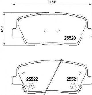 Гальмівні колодки дискові T2175 HELLA 8DB355020101 (фото 1)