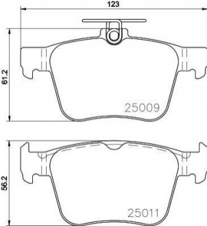 Дисковые тормозные колодки HELLA 8DB 355 020-261 (фото 1)