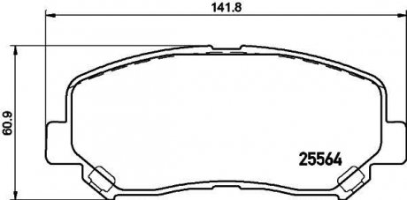 Гальмівні колодки дискові T2194 HELLA 8DB355020511 (фото 1)