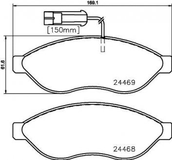 Гальмівні колодки дискові T1657 HELLA 8DB355020661 (фото 1)