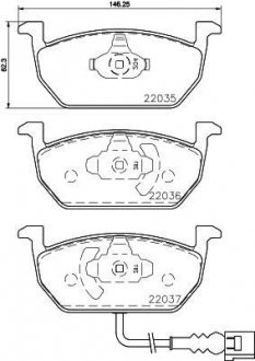 Гальмівні колодки дискові 22035 HELLA 8DB355021951 (фото 1)