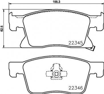 Гальмівнi колодки дисковi перед. OPEL ASTRA K 1.0-1.6D 06.15- HELLA 8DB355024781 (фото 1)