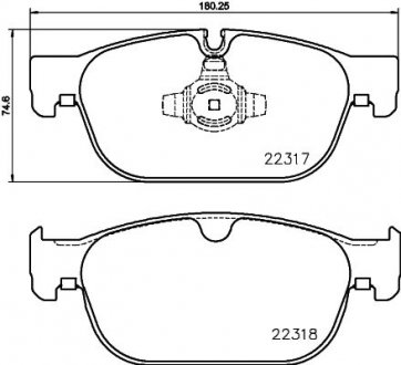 VOLVO Тормозные колодки передн.&quot,18&quot, S60 III,S90 II,V60 II,V90 II,XC40/60,XC90 II HELLA 8DB355024801 (фото 1)