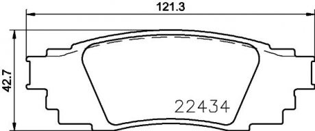 Колодки гальмівні (задні) Toyota Camry 17-/Rav4/Lexus ES/UX 18-/RX 15- HELLA 8DB355025121 (фото 1)