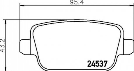 Гальмівні колодки зад. Focus/Galaxy/Kuga/Mondeo/S80/V70/XC70 06- 1.6-4.4 HELLA 8DB355025-351 (фото 1)