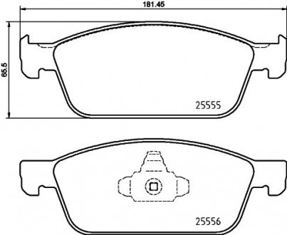 Гальмівні колодки дискові перед. Ford Focus 12-, Kuga II 2.0TDCI 13- HELLA 8DB355025511 (фото 1)