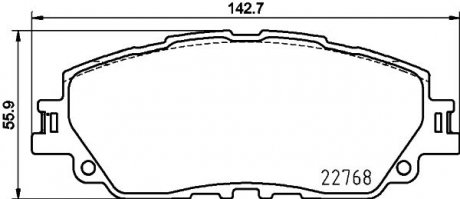 Колодки гальмiвнi передние Lexus Ux Toyota Camry V70, Rav 4 V 2.0-3.5 08.17- HELLA 8DB355036511 (фото 1)