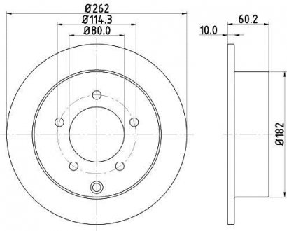 Диск гальмівний 55274PRO HELLA 8DD355119181 (фото 1)