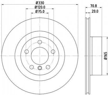 Гальмівний диск задн. F25/F26 (pro) HELLA 8DD355119-541 (фото 1)