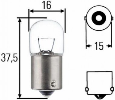 Лампа освітлення 24V R5W BA15S HELLA 8GA002071-241 (фото 1)