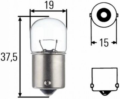 Лампа освітлення 24V R10W BA15S HELLA 8GA002071-251 (фото 1)