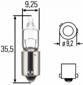 Автолампа BA9S 12V 6WT6W H6W 12V6W HELLA 8GH007643-121 (фото 1)