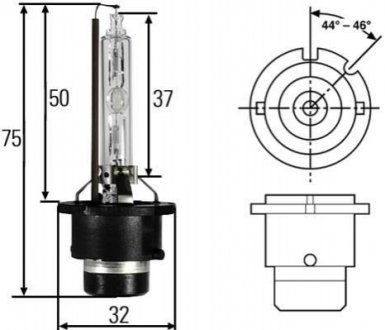 D4S 42V 35W Лампа розжарювання XENON STANDARD HELLA 8GS 007 949-311 (фото 1)