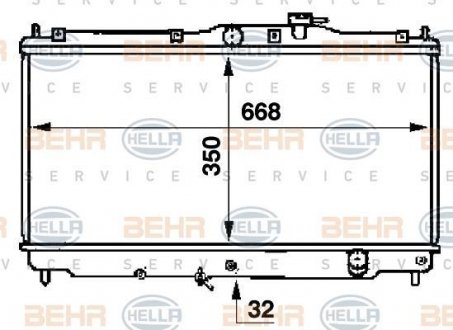 Радиатор, охолодження двигуна HELLA 8MK376707351 (фото 1)