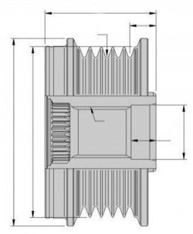 FIAT шків генератора Doblo 1.6d 10- HELLA 9XU 358 038-671 (фото 1)