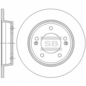 Диск гальмівний HYUNDAI VELOSTER 1.6 GDI, 1.6 T-GDI задн. (вир-во) Hi-Q (SANGSIN) SD1085 (фото 1)