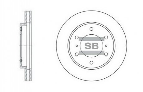 Диск гальмівний MITSUBISHI PAJERO III, IV передн. (вир-во) Hi-Q (SANGSIN) SD4306 (фото 1)