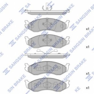 Колодка торм. KIA CARNIVAL 2.5 V6, 2.9TD 98-99 передн. Hi-Q (SANGSIN) SP1112 (фото 1)