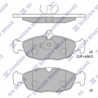 Колодка торм. DAEWOO NEXIA 1.5I 95-97. OPEL ASTRA F передн. Hi-Q (SANGSIN) SP1220 (фото 1)