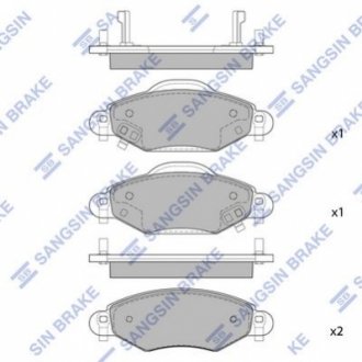 Колодка торм. TOYOTA YARIS (_CP10) 03- передн. Hi-Q (SANGSIN) SP1419 (фото 1)