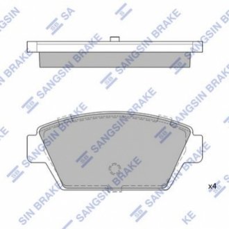 Колодка тормозная зад. MITSUBISHI LANCER/MIRAGE 87-89,GALANT/ETC 87-,ECLIPSE 89- REAR диск. Hi-Q (SANGSIN) SP1514 (фото 1)