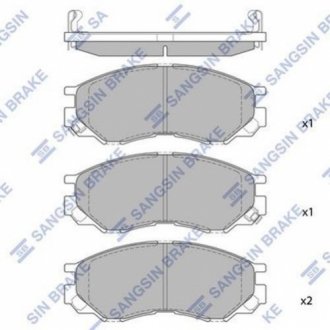 Колодка гальм. диск. MITSUBISHI L200, L300, L400, SPACE GEAR 2.0I-2.5TD 94 - передн. (вир-во Hi-Q (SANGSIN) SP2011 (фото 1)