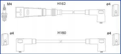 VW К-кт високовольтних проводів Polo,Seat Cordoba,Ibiza HITACHI 134784 (фото 1)