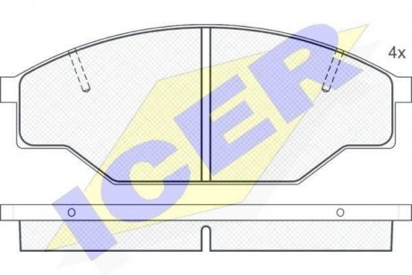 Комплект гальмівних колодок (дискових) ICER 140614 (фото 1)