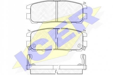 Комплект гальмівних колодок (дискових) ICER 140991 (фото 1)