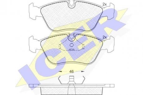 Комплект гальмівних колодок (дискових) ICER 180934 (фото 1)