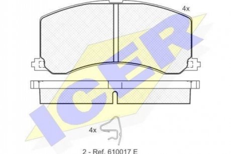 Комплект гальмівних колодок (дискових) ICER 181116 (фото 1)