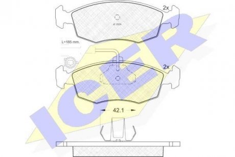 Комплект гальмівних колодок (дискових) ICER 181518 (фото 1)