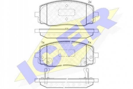 Комплект гальмівних колодок (дискових) ICER 181709 (фото 1)