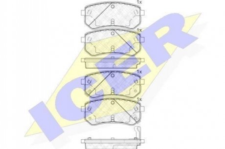 Комплект гальмівних колодок (дискових) ICER 181710 (фото 1)