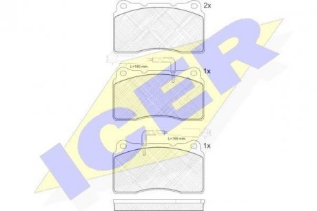 Гальмівні колодки, дискове гальмо (набір) ICER 181730 (фото 1)
