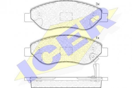 Комплект гальмівних колодок (дискових) ICER 181850 (фото 1)