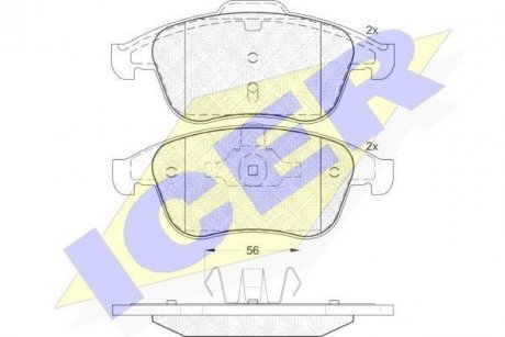 Комплект гальмівних колодок (дискових) ICER 181859 (фото 1)