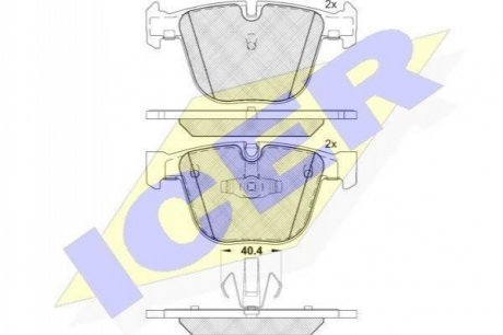 Комплект гальмівних колодок (дискових) ICER 181896 (фото 1)