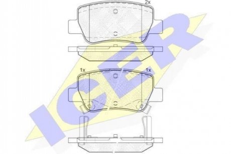 Комплект гальмівних колодок (дискових) ICER 181916 (фото 1)